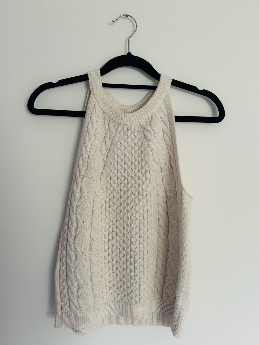 Target Cream Cable Knit Racerback Tank Top